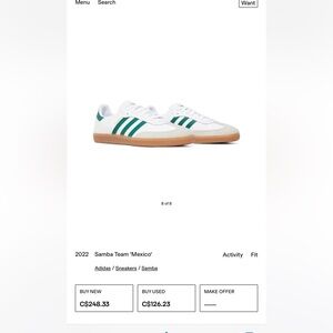 Adidas samba team Mexico size 5.5 men or 7 women